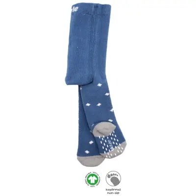 Bistyle Unisex Organik Çorap Külotlu Kaymaz Havlu Puanlı İndigo - 7