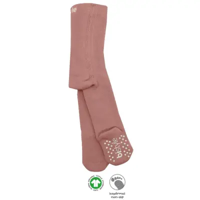 Bistyle Unisex Organik Çorap Külotlu Kaymaz Havlu Pudra