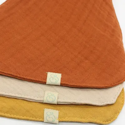 Bistyle Unisex Organik Fular Önlük Müslin 3lü Kiremit - Bej - Hardal - 10