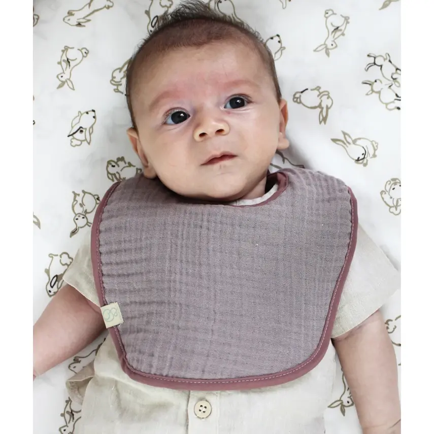 Bistyle Unisex Organik Fular Önlük Müslin 3lü Taş - Ekru - Antrasit - 7