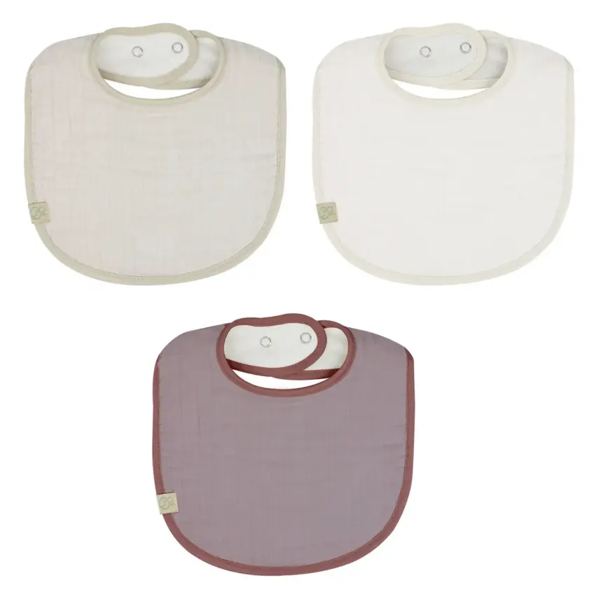 Bistyle Unisex Organik Fular Önlük Müslin 3lü Taş - Ekru - Antrasit - 2