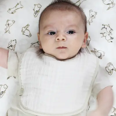 Bistyle Unisex Organik Fular Önlük Müslin 3lü Taş - Ekru - Antrasit - 9