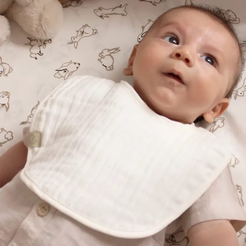 Bistyle Unisex Organik Fular Önlük Müslin 3lü Taş - Ekru - Antrasit - 8