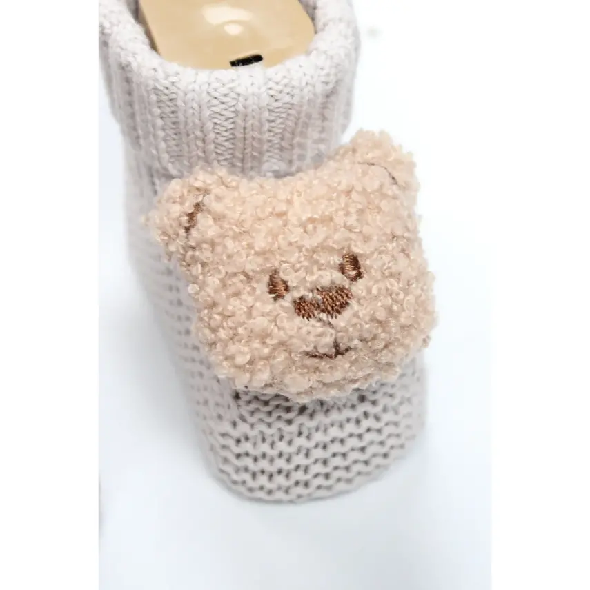 Bistyle Unisex Patik Triko Seperatörlü Aksesuarlı Bej - 5