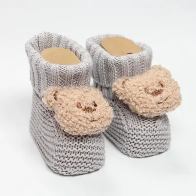 Bistyle Unisex Patik Triko Seperatörlü Aksesuarlı Gri - 2