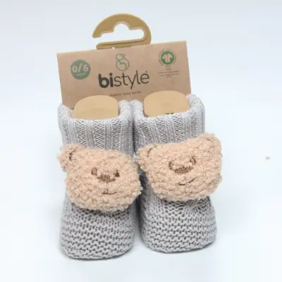 Bistyle Unisex Patik Triko Seperatörlü Aksesuarlı Gri - 6