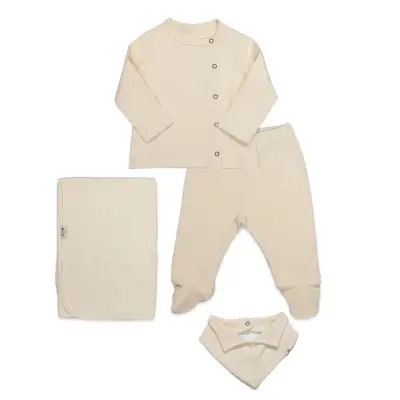 Bistyle Zıbın Takımı Battaniyeli Gentleman Ekru