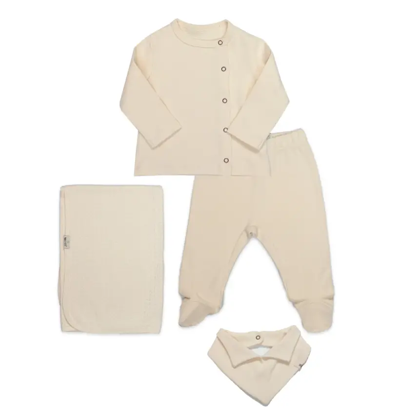 Bistyle Zıbın Takımı Battaniyeli Gentleman Ekru - 1