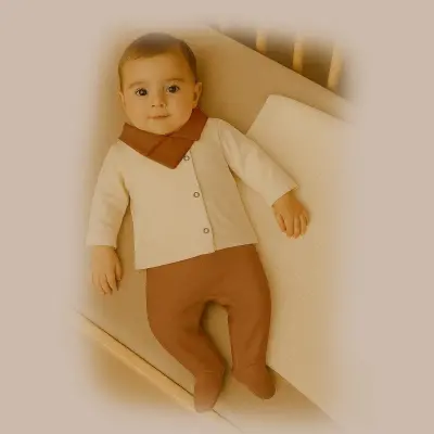 Bistyle Zıbın Takımı Battaniyeli Gentleman Ekru - Kahverengi - 3