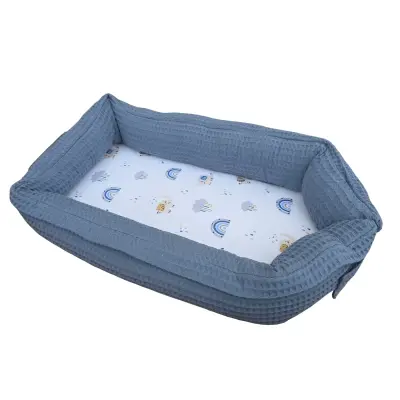 Bm Care Babynest Anne & Baba Yanı Yatağı Mavi Gökkuşağı