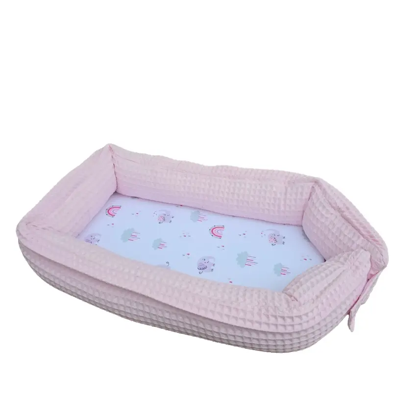 Bm Care Babynest Anne & Baba Yanı Yatağı Pembe Gökkuşağı - 1