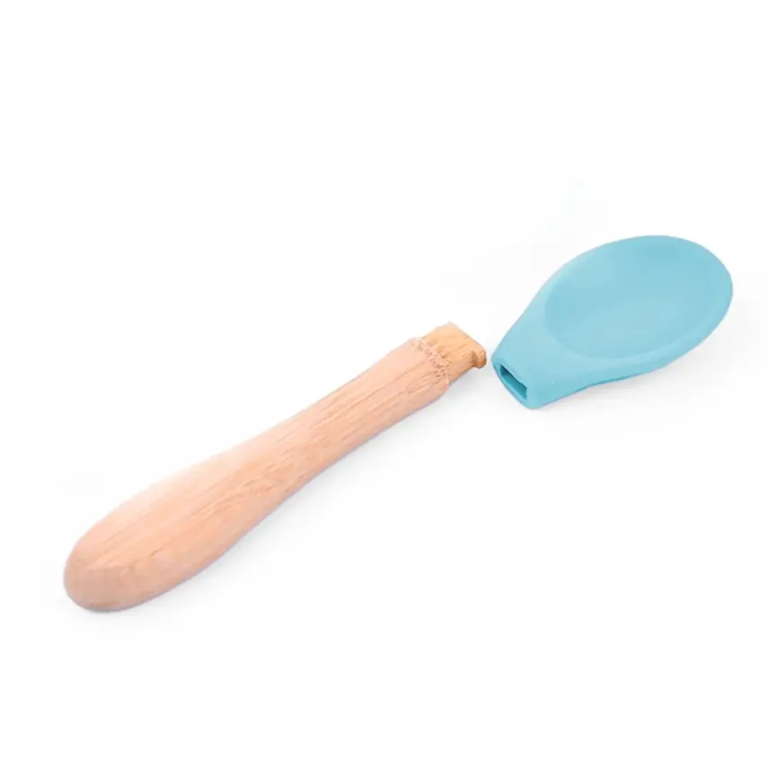 Bm Care Bambu Saplı Silikon Kaşık 9+ ay-mavi - 10