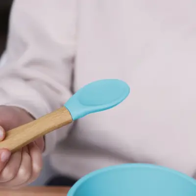 Bm Care Bambu Saplı Silikon Kaşık 9+ ay-mavi - 9