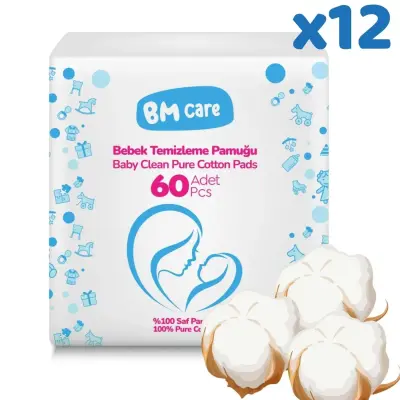 BM Care Bebek Temizleme Pamuğu 720 Adet 12*60'lı - 10