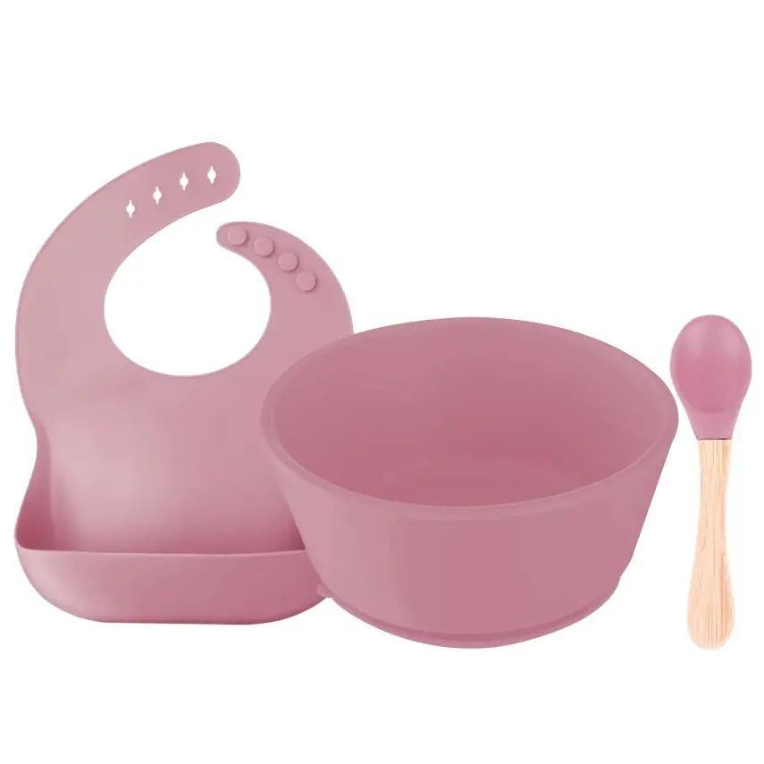 BM Care BLW Silikon Beslenme Seti 3 lü Pembe - 1