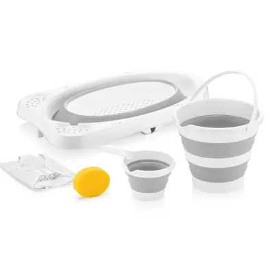 BM Care Katlanabilir Bebek Banyo Küvet Seti 5'li Gri - 20