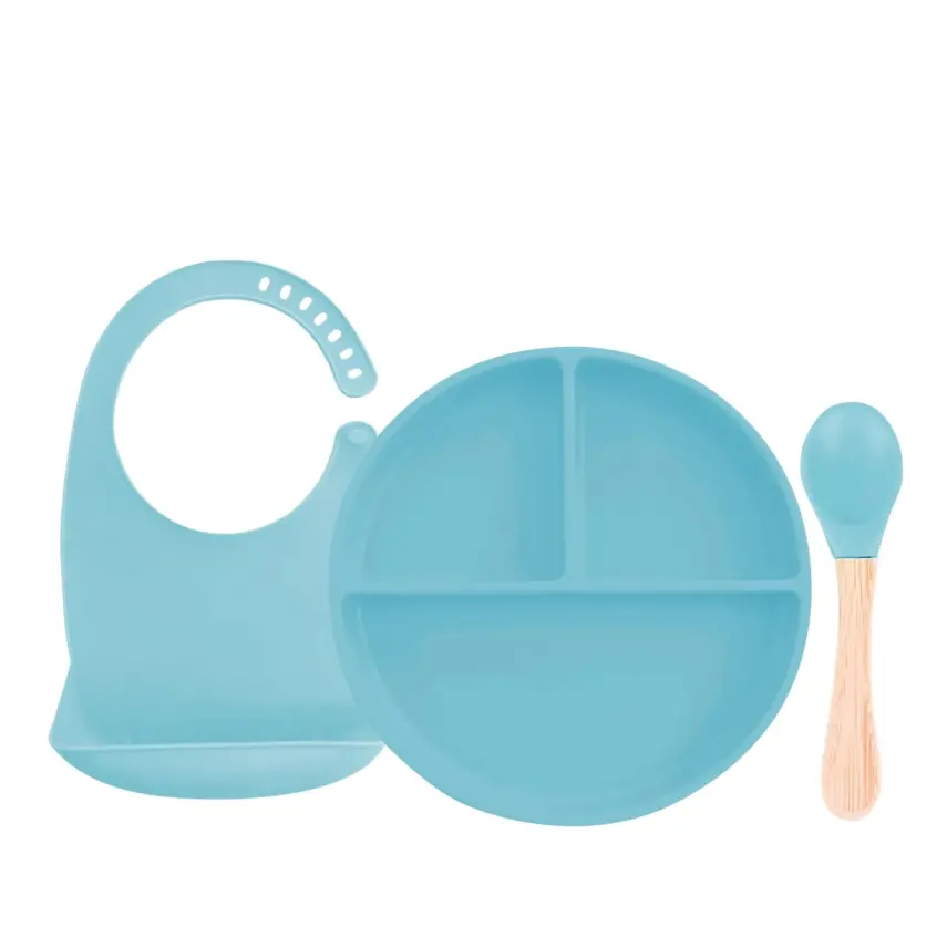 BM Care Silikon Beslenme Seti 3 lü Mavi - 1