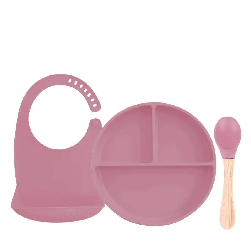 BM Care Silikon Beslenme Seti 3 lü Pembe - 1