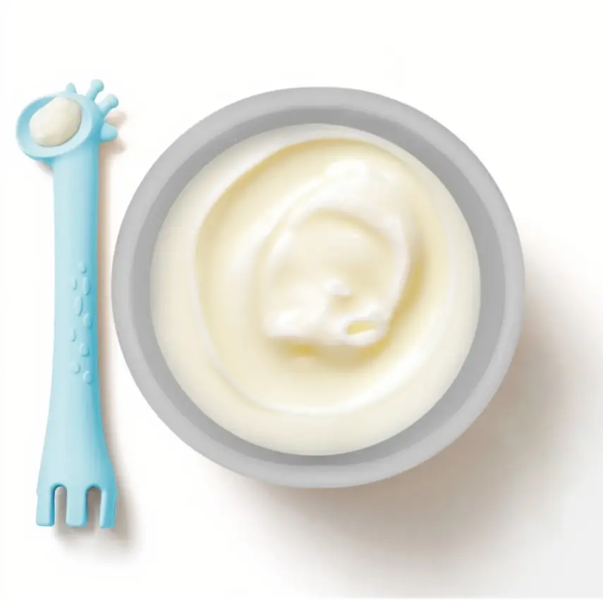 BM Care Silikon Çok Amaçlı Mama Çatal Kaşık Zürafa Mavi - 3