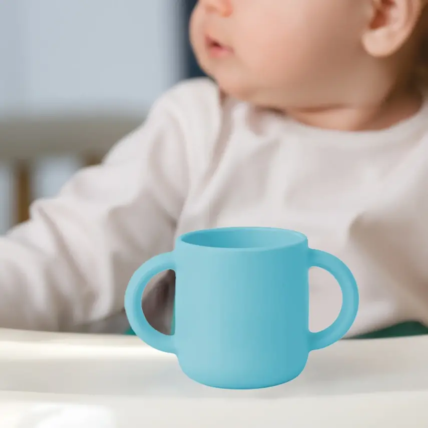 Bm Care Silikon Kulplu Mini Bardak 4+ ay-mavi - 8