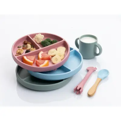 Bm Care Silikon Tabak Vakum Tabanlı Porsiyon 6+ Ay -pembe - 2