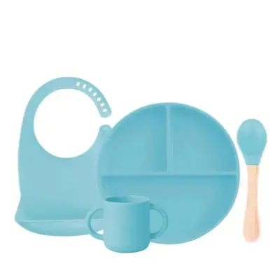 BM Care Slilkon Beslenme Seti 4lü Mavi