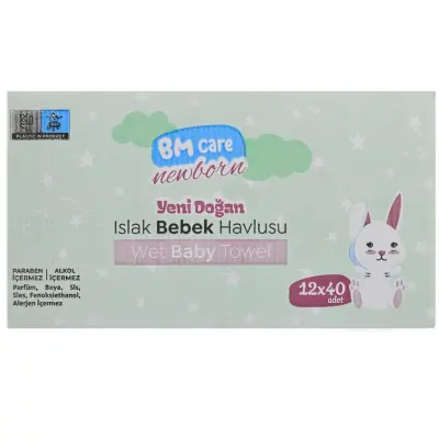 BM Care Yenidoğan Islak Havlu 12x40lı - 10