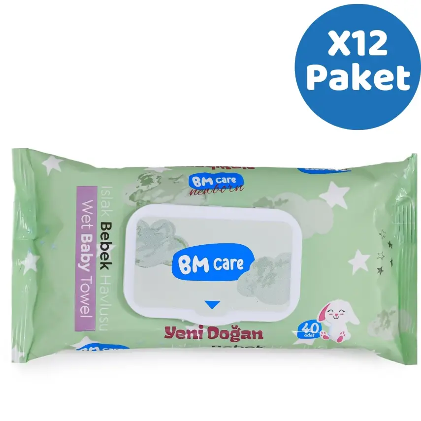 BM Care Yenidoğan Islak Havlu 12x40lı - 9