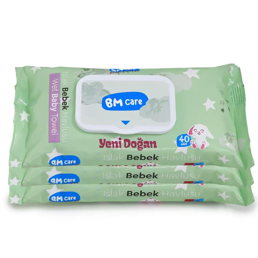 BM Care Yenidoğan Islak Havlu 3x40lı - 1