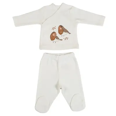 Bm Fabric Kuş Desenli Yenidoğan 5'li Hastane Çıkışı Unisex - 3