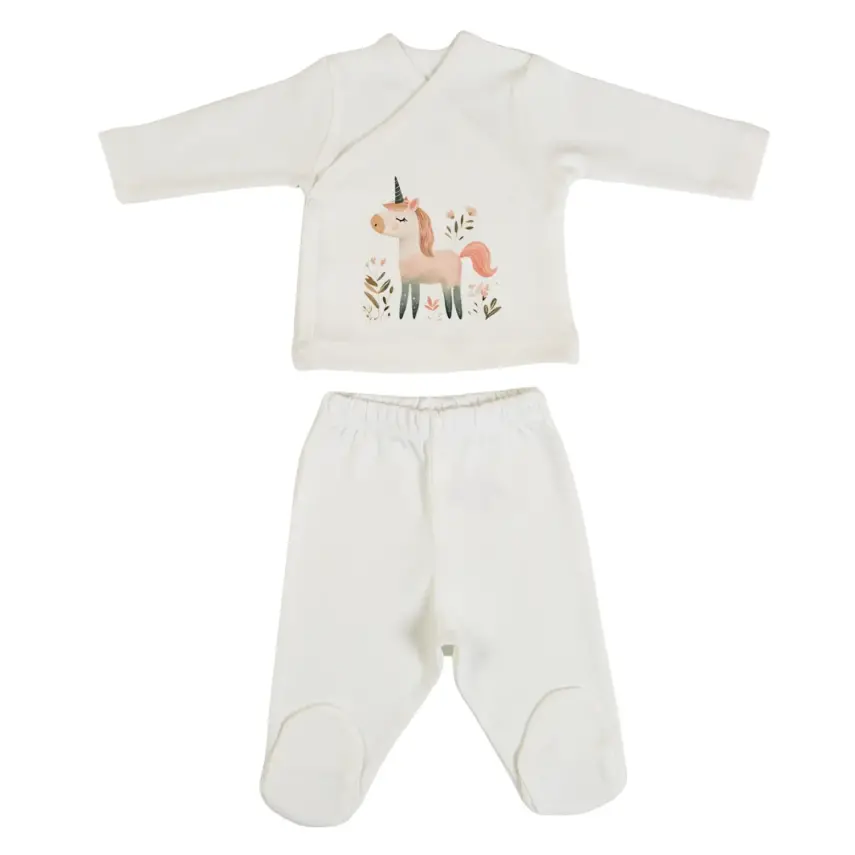 Bm Fabric Unicorn Desenli Yenidoğan 5'li Hastane Çıkışı Kız Bebek - 2
