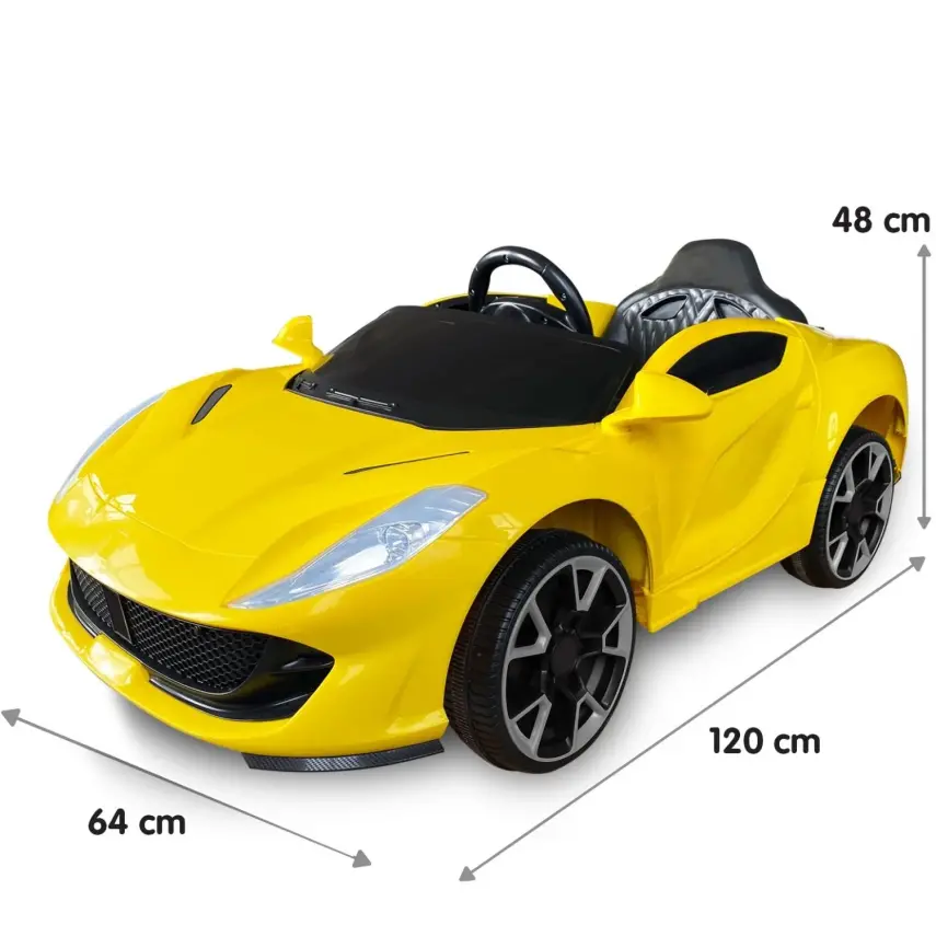 BM Toys Carisma Akülü Araba Kumandalı 4*2 12 Volt Sarı - 4