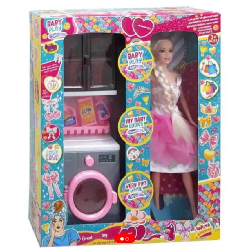 Çamasır Makinesi Bebekli Oyuncak Set - 1