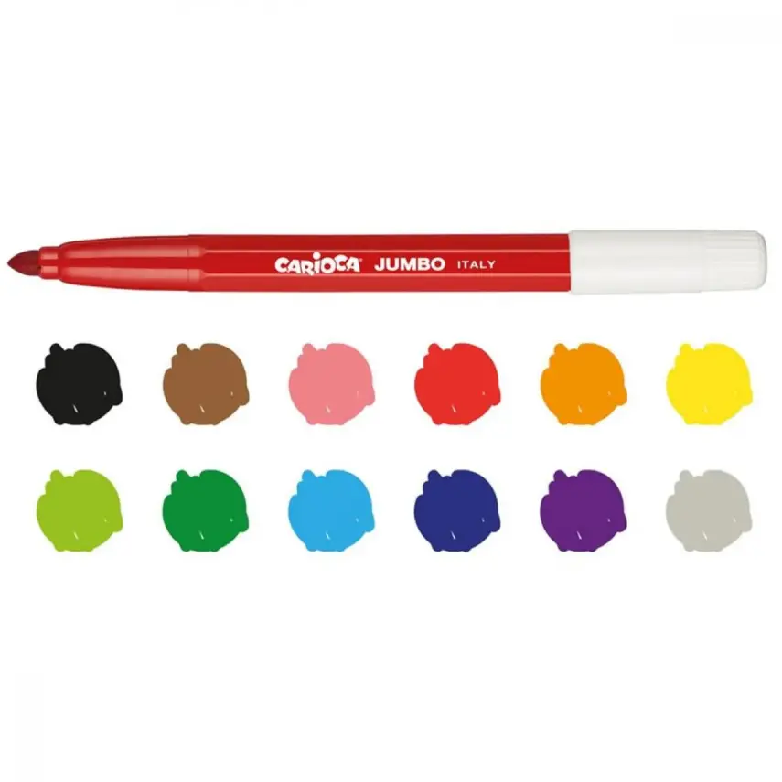 Carioca Jumbo Yıkanabilir Keçeli Boya Kalemi 12li - 2