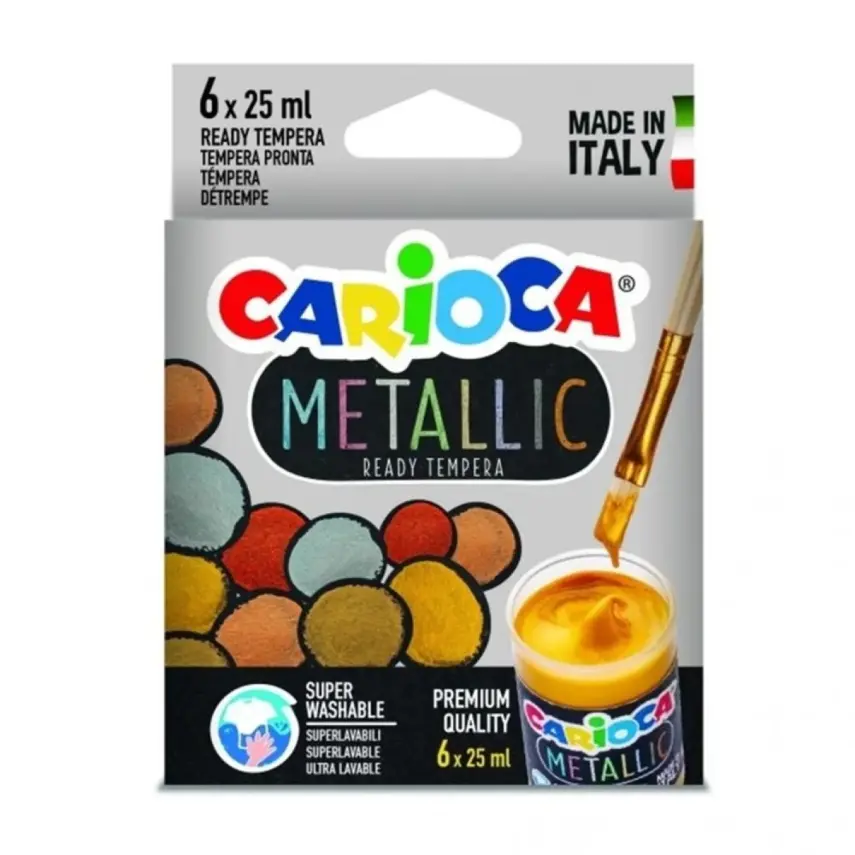 Carioca Metalik Yıkanabilir Tempera Suluboya 6'lı - 1