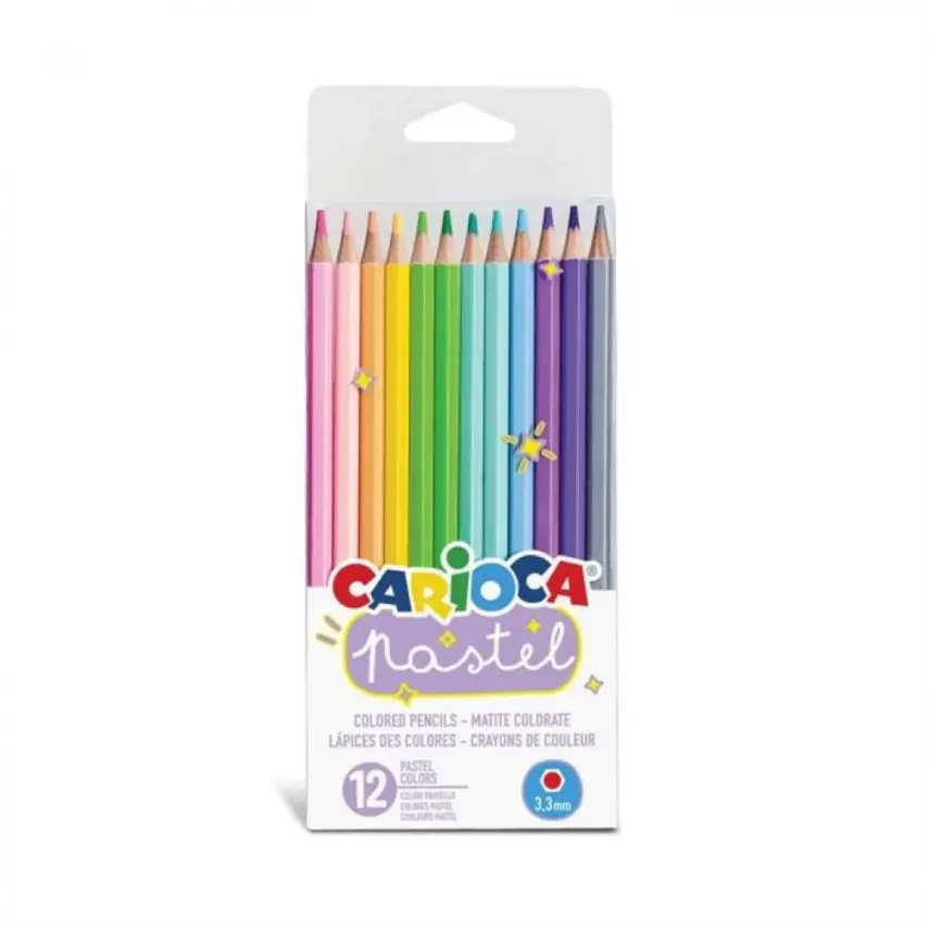 Carioca Pastel Renkler Kuru Boya Kalemi 12li - 1