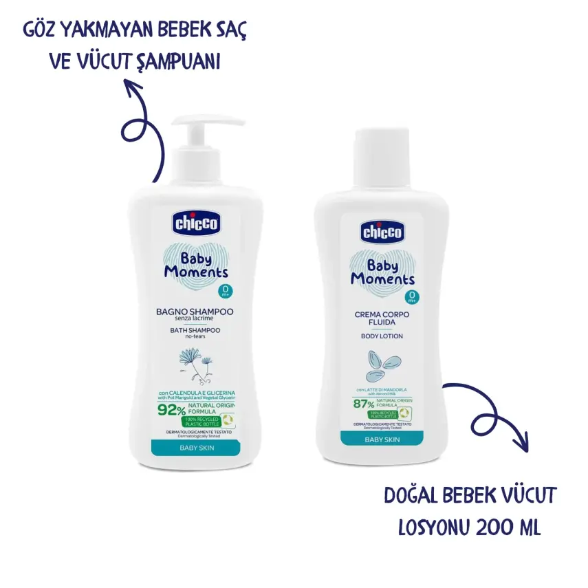Chicco Baby Moments Bebek Şampuan + Vücut Losyonu (Avantaj Paketi) - 2