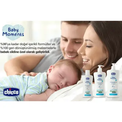 Chicco Baby Moments Doğal Göz Yakmayan Bebek Saç ve Vücut Şampuanı 750 ml x 3 Adet - 5