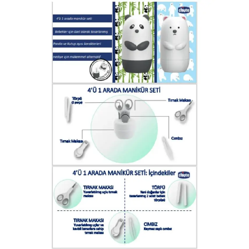 Chicco Bebek Tırnak Bakım Seti Panda - 3