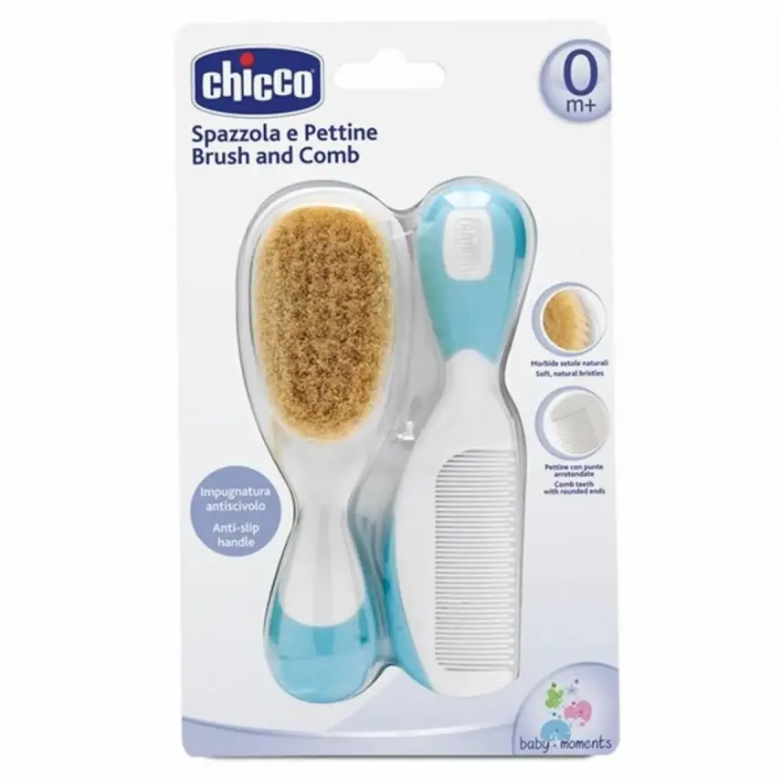 Chicco Bebek Yumuşak Fırça Tarak Seti Mavi - 4