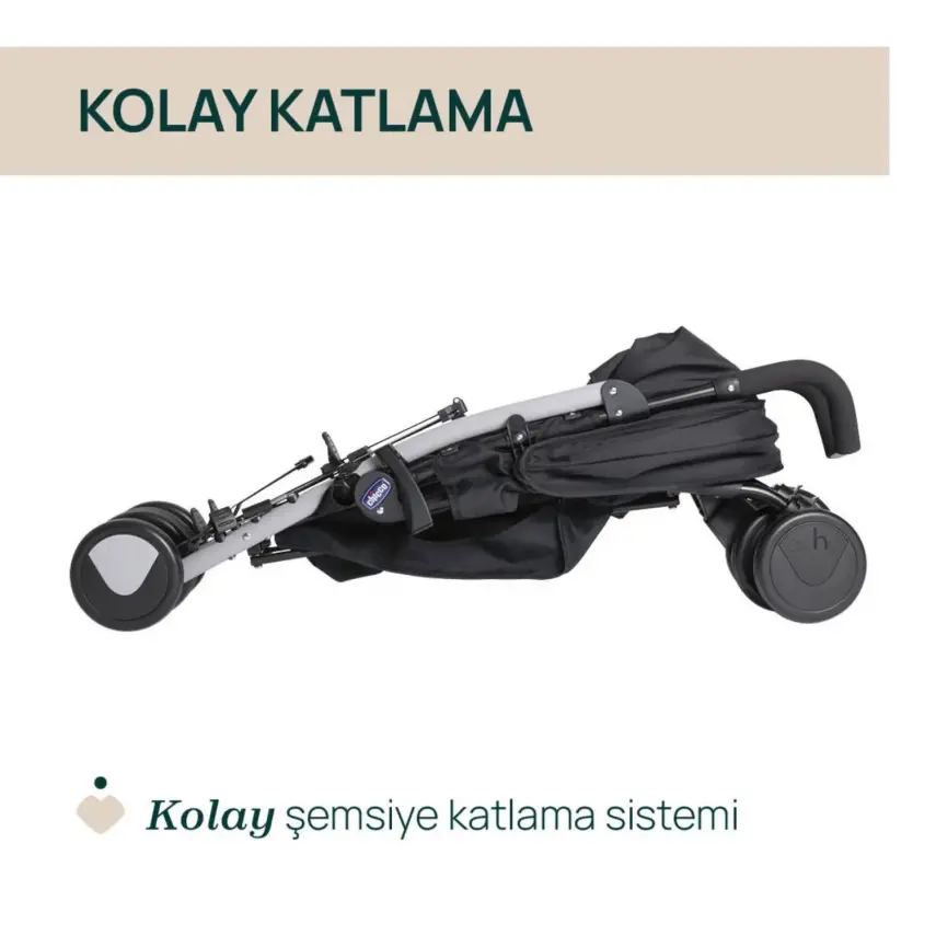 Chicco Echo Lite Kolay Katlanabilir Hafif Baston Bebek Arabası Ebony - 4