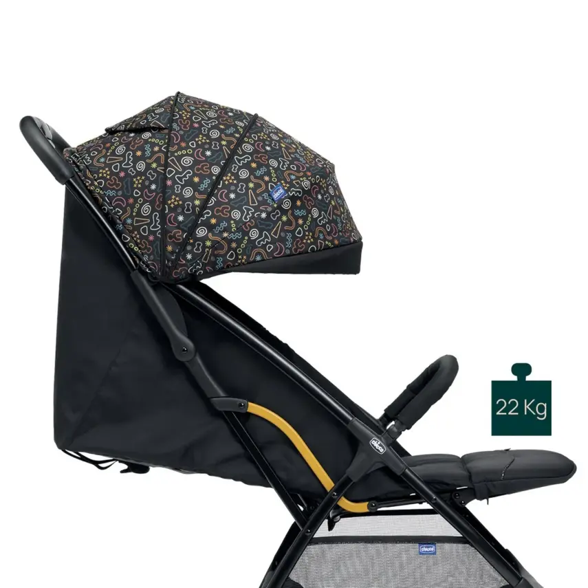 Chicco Glee Güneş-Su Geçirmez Otomatik Katlanan Kabin Bebek Arabası Playful Black - 8