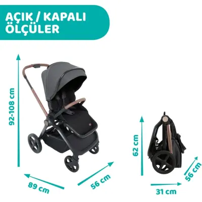 Chicco Mysa Bebek Arabası Black Satın - 12
