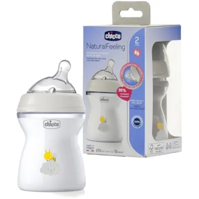 Chicco Natural Feeling Silikon Emzikli PP Biberon Desenli 250 ml 2+ Ay Yeni - 10
