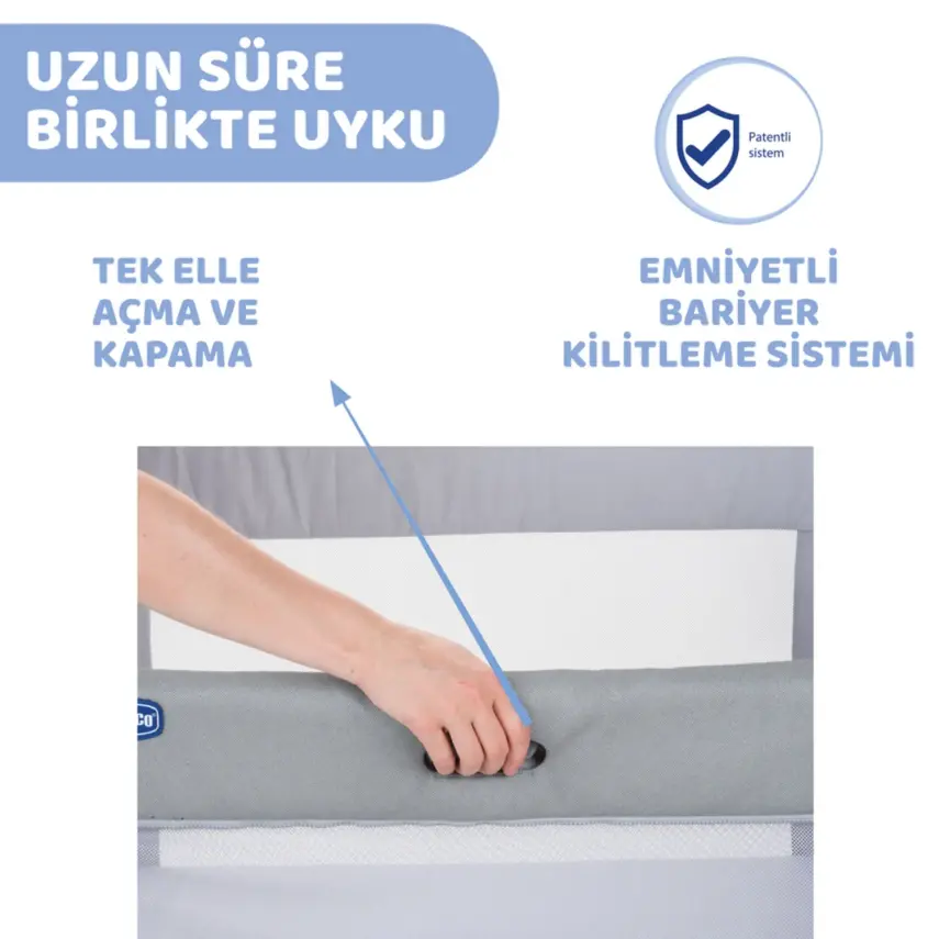 Chicco Next2Me Forever Anne Yanı Beşik Ash Grey Cross Collection - 9