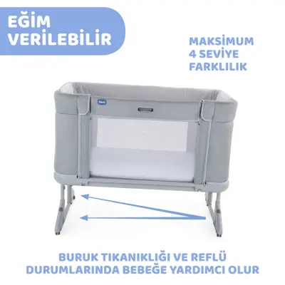 Chicco Next2Me Forever Anne Yanı Beşik Ash Grey Cross Collection - 7