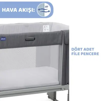 Chicco Next2Me Forever Anne Yanı Beşik Slate Grey - 5