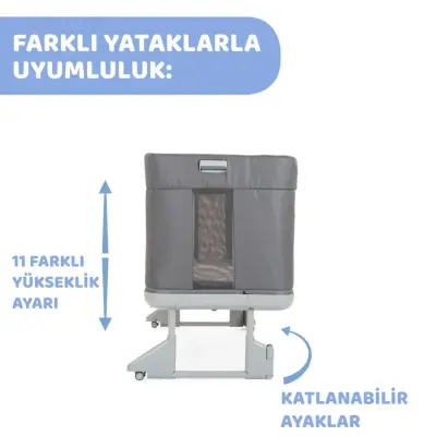 Chicco Next2Me Forever Anne Yanı Beşik Slate Grey - 21