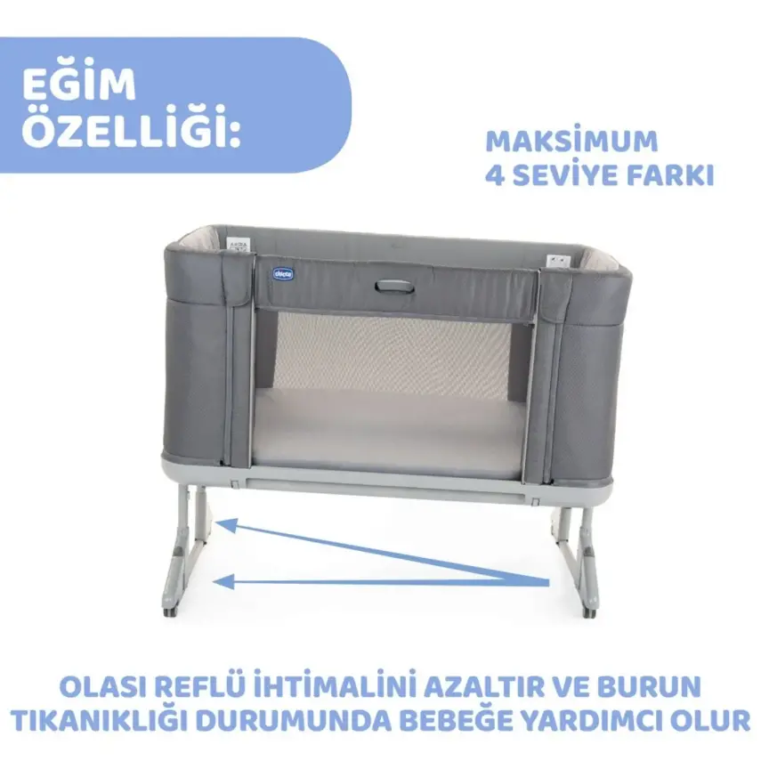 Chicco Next2Me Forever Anne Yanı Beşik Slate Grey - 19