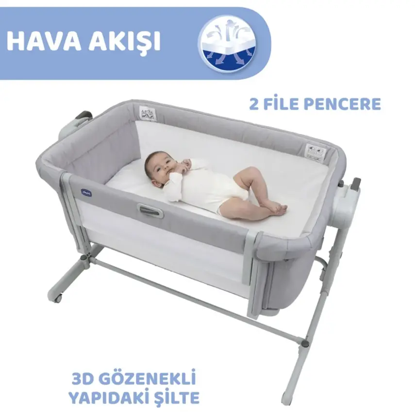 Chicco Next2Me Magic Evo Anne Yanı Beşik Grey Mist - 4